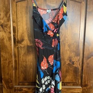 Veronica M true wrap maxi high low dress.